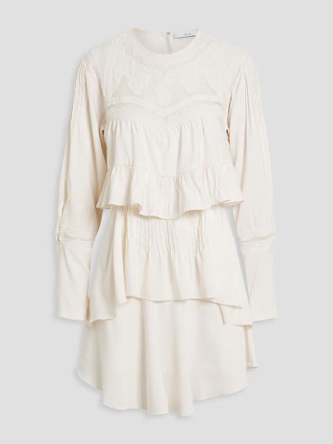 Other Designers Micha mesh-paneled tiered crepe mini dress