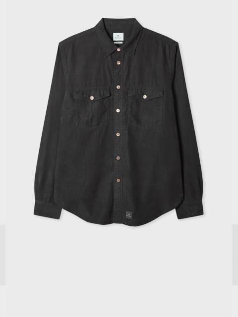 Paul Smith Black Lyocell-Cotton Patch-Pocket Shirt
