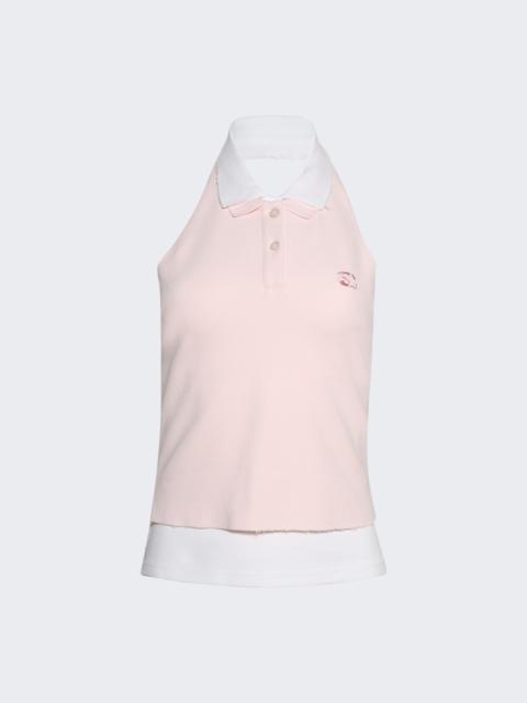 alexanderwang.t Layered Polo Mini Halter Top Barely Pink And White