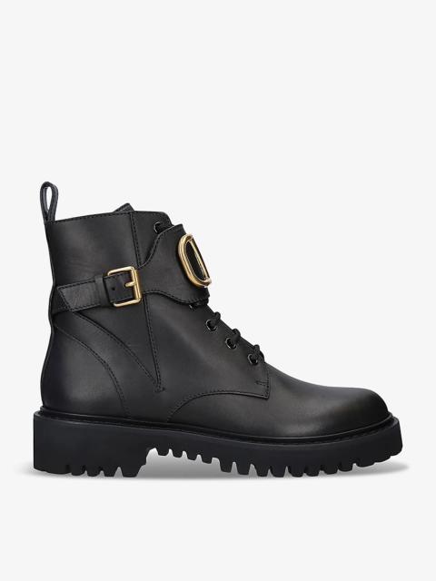 Valentino Logo-plaque leather ankle boots