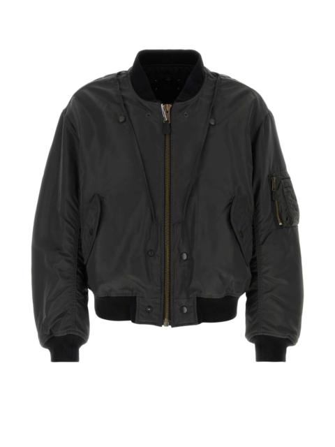 Maison Margiela Maison Margiela Men Charcoal Nylon Blend Bomber Jacket