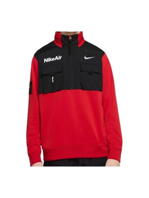 Nike Men's Nike Air Zipper Cardigan Red Tops 'Black Red' CU4169-657