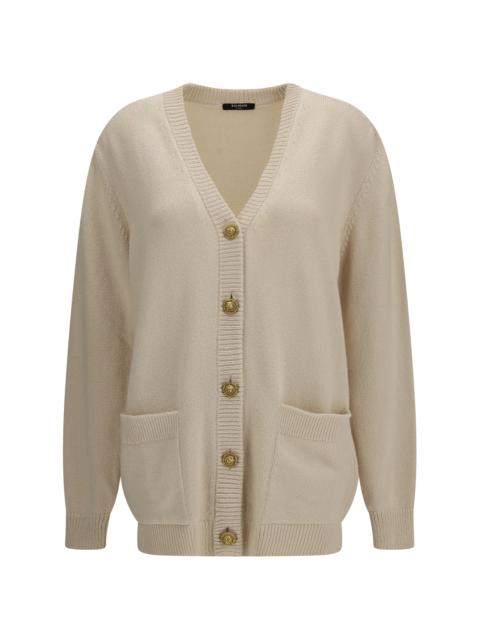 Balmain Balmain Women 2 Pockets V-Neck Jersey Knit Cardigan