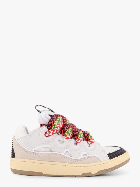 LANVIN PARIS - Curb leather sneakers with mesh inserts