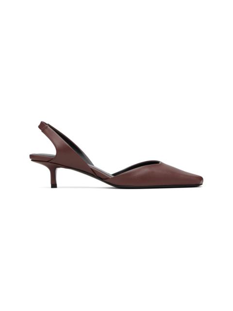 Loulou de Saison Burgundy Akila LDS Leather Slingback Heels