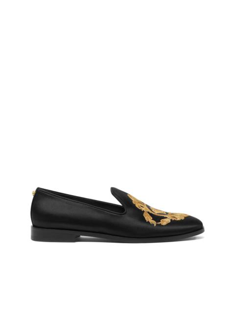 Medusa Head embroidered loafers