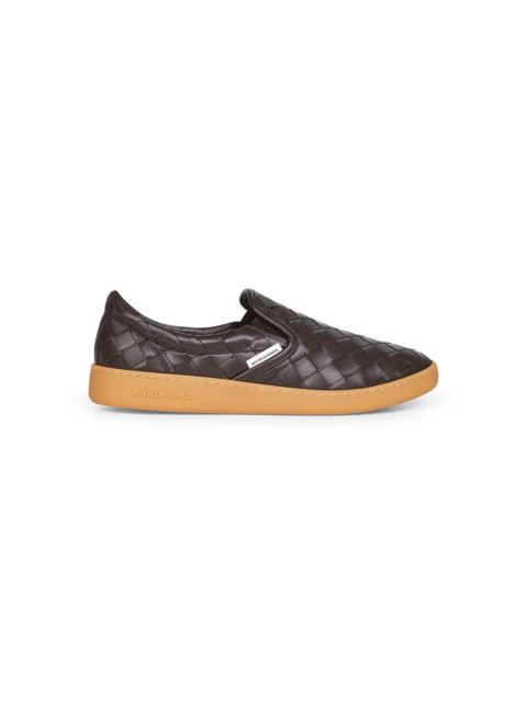 Bottega Veneta Men Brown Intrecciato Leather Sawyer Sneakers
