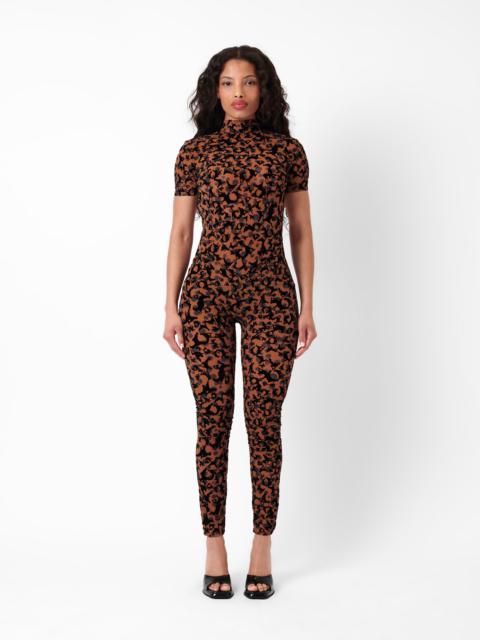 POSTER GIRL KNOCKOUT JUMPSUIT BROWN LEOPARD PRINT