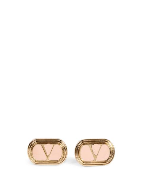 Valentino Oval-frame Logo Earrings