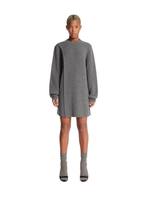Jil Sander Gray Wool Mini Dress