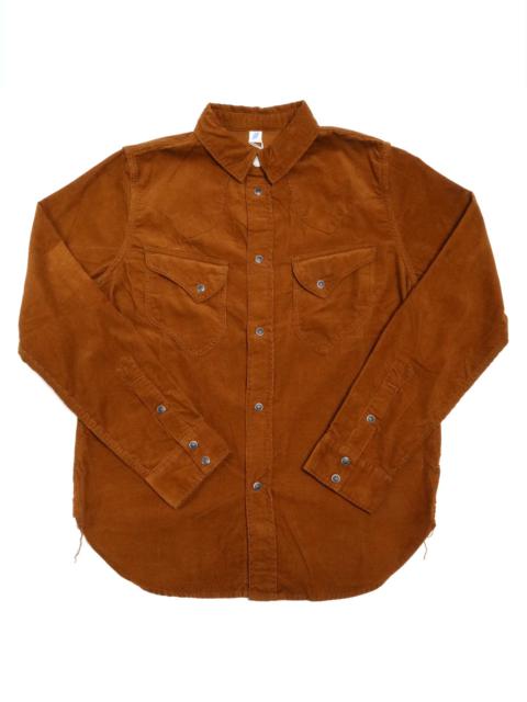 Pure Blue Japan 2230 Corduroy Curved Pocket Shirt Camel