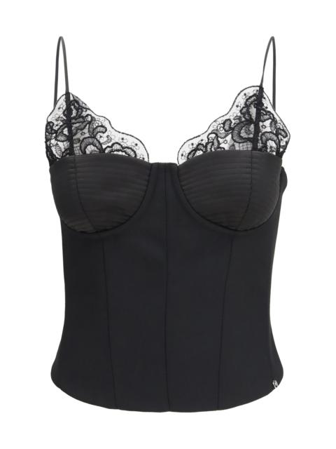 Other Designers Nissa Wool-blend Lace Top Black