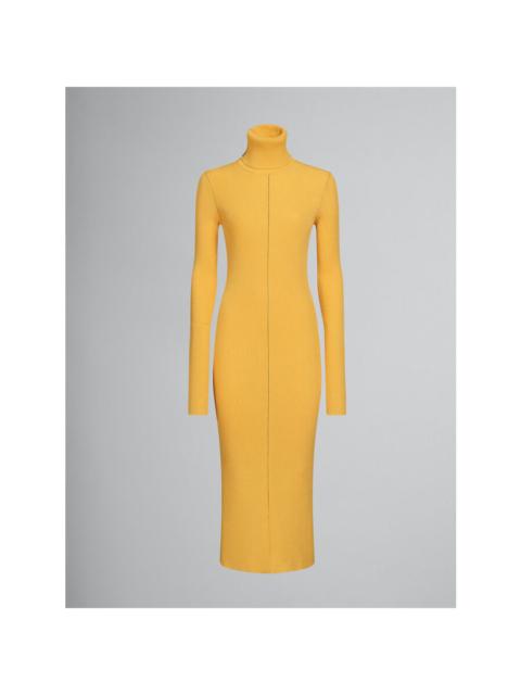 Marni Marni Women'S Maize Ribbed Turtleneck Midi Dress