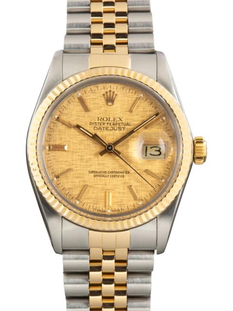 ROLEX Used Rolex Datejust 36 Ref 16013 Champagne Linen Dial
