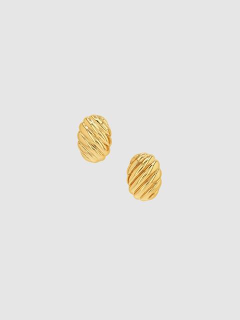 ANINE BING Ribbed Oval Earrings - Gold