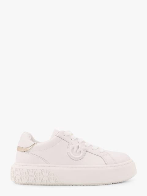 Pinko Yoko 12 Leather Sneakers With Lateral Love Birds Detail