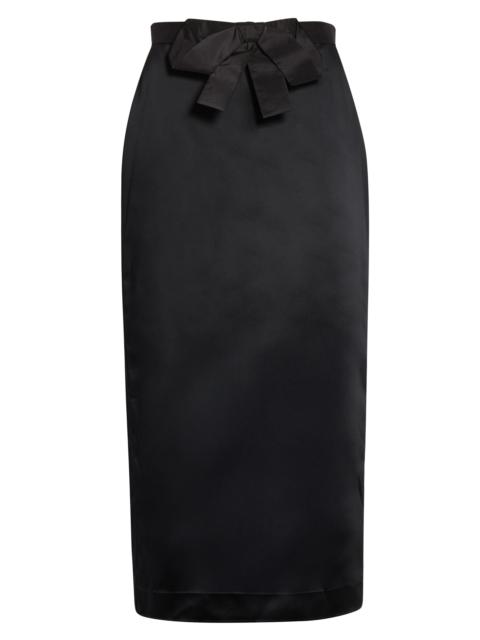 Valentino Valentino Bow Detail Satin Midi Skirt in Black at Nordstrom