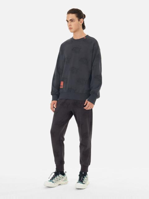 EVISU Allover Crinkle Logo Print Regular Fit Sweatpants