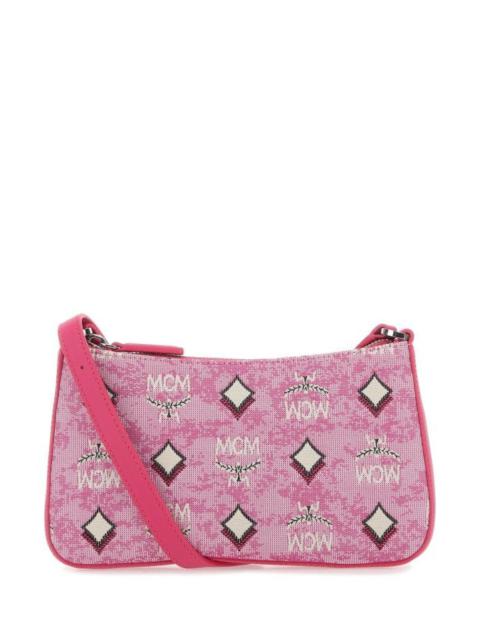 MCM Embroidered Canvas Aren Crossbody  Bag
