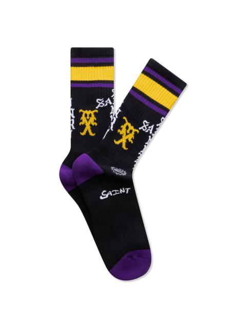 SAINT M×××××× SAINT SINNER SOCKS - BLACK/PURPLE