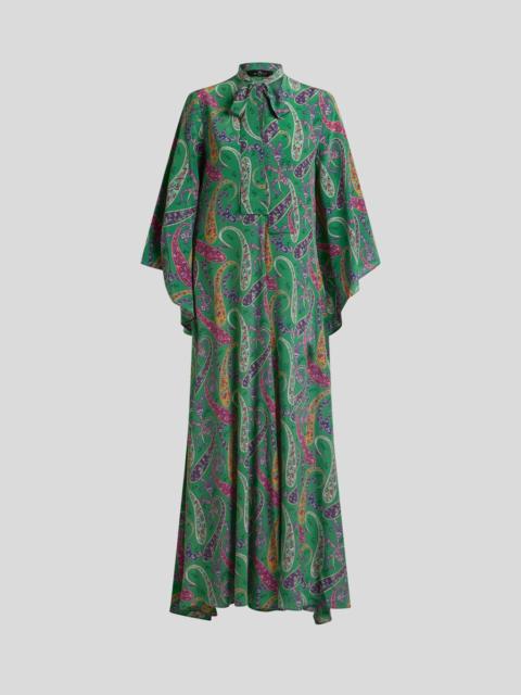 Etro SILK LONG DRESS WITH SILK SCARF AND FLORAL PAISLEY MOTIF
