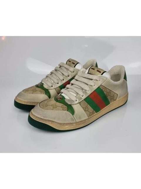GUCCI GUCCI Screener Off White And Green Women's Sneakers New