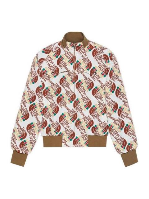 GUCCI Men's Gucci x THE NORTH FACE Crossover Webbing Printing Aviator Jacket Brown 648866-XAABZ-9097