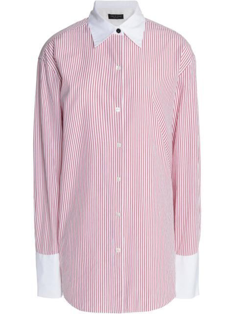 rag & bone Striped cotton and silk-blend poplin shirt