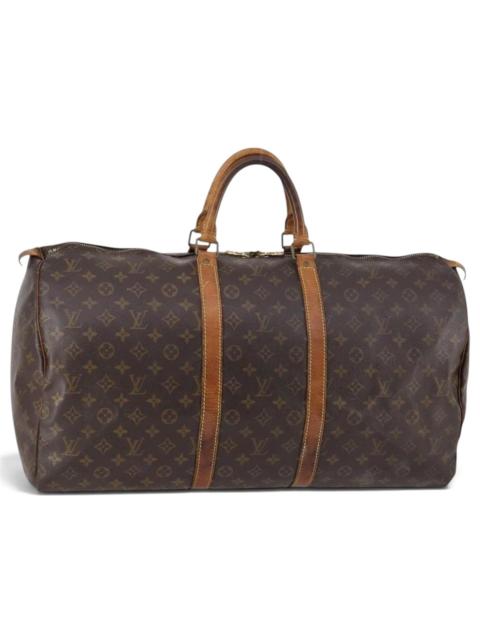 Louis Vuitton Keepall leather travel bag