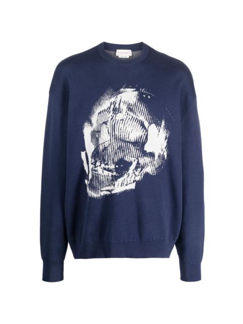 Alexander McQueen Skull Graffiti jacquard-knit jumper