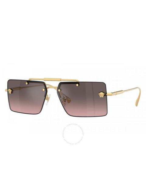 VERSACE Versace Pink Gradient Flash Mirror Rectangular Ladies Sunglasses VE2245 100258 60