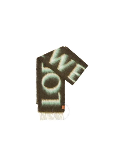 Loewe Logo Intarsia Fringed Wool Scarf