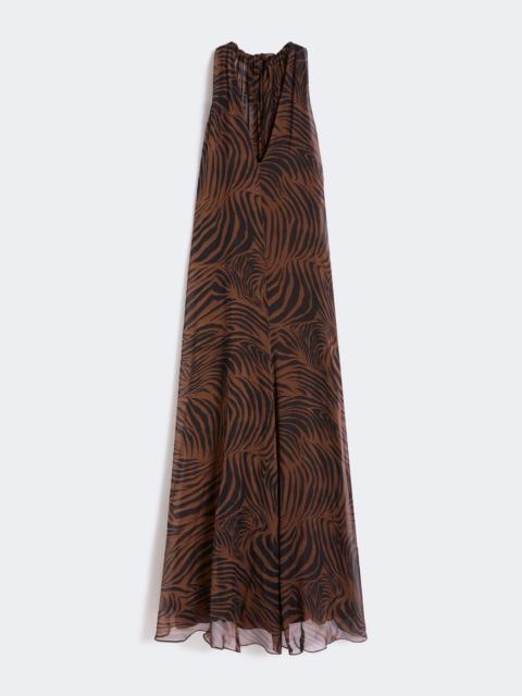 Max Mara Printed silk chiffon dress - BROWN