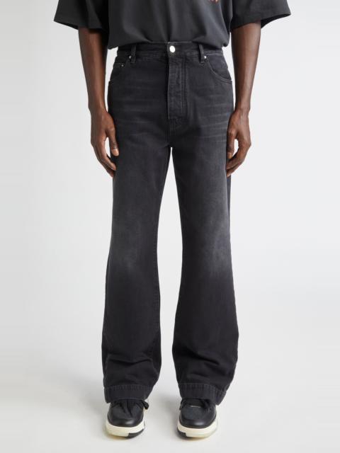 AMIRI AMIRI Straight Flare Jeans in Vintage Black at Nordstrom