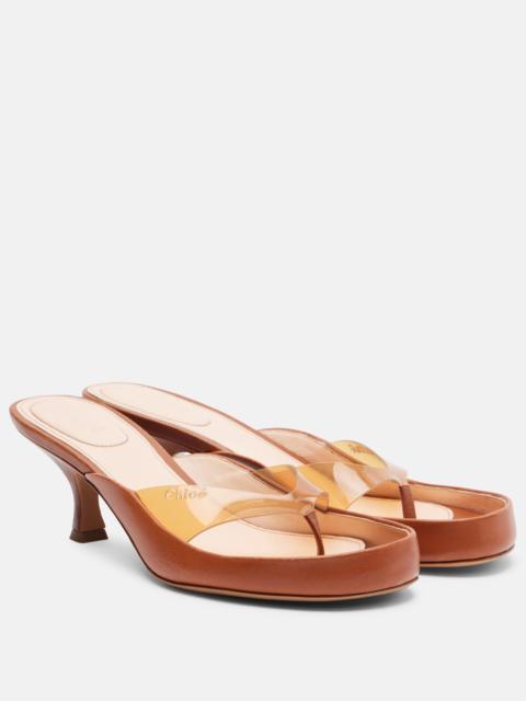 Chloé Junie leather and TPU thong sandals