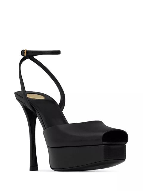 SAINT LAURENT Women's La Scandale Platform Sandals in Smooth Leather