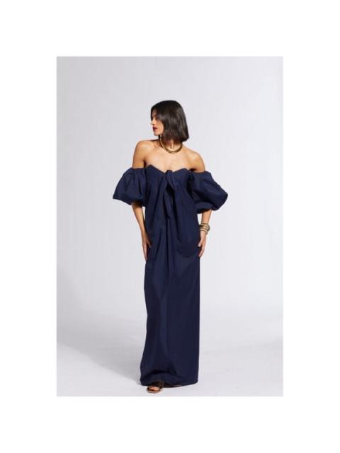 Other Designers NWT Caroline Constas Reyna Off the Ahoulder Maxi Dress‎ Navy XXS $660