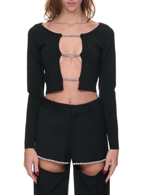 CHRISTOPHER ESBER Crystal Lattice Knit Top