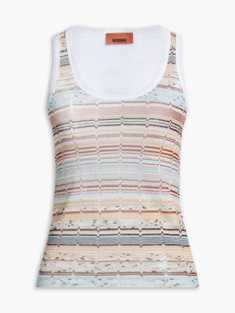Missoni Metallic crochet-knit and jersey tank