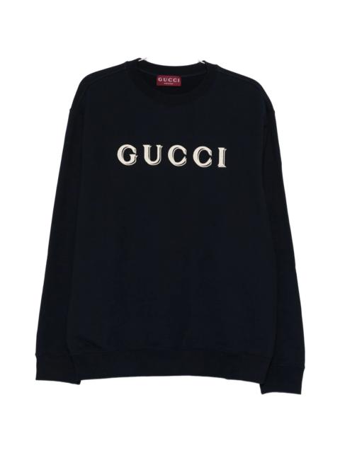 GUCCI Gucci Log-detail Crew-neck Sweater
