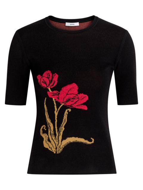 Erdem Erdem Floral-intarsia Knit T-shirt