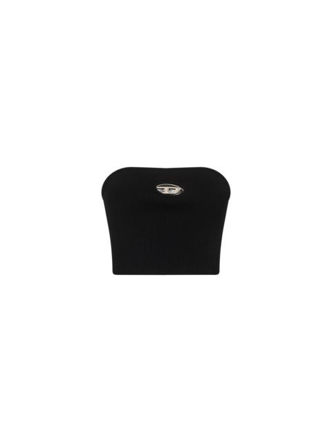 Diesel Women M-Clarksvillex Black Stretch Ribbed Jersey Bandeau Top<Br/>