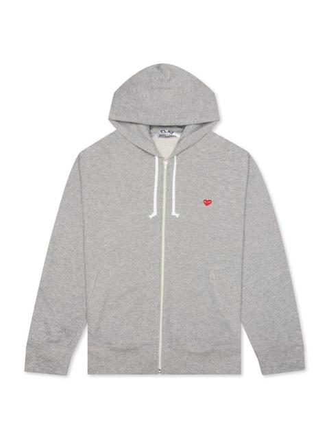 Comme des Garçons PLAY COMME DES GARCONS PLAY WOMEN'S SMALL RED HEART HOODIE - GREY