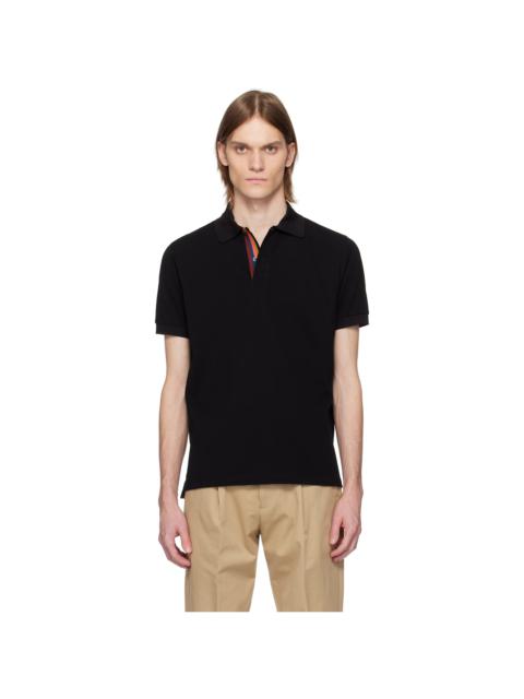 Black Artist Stripe Placket Polo