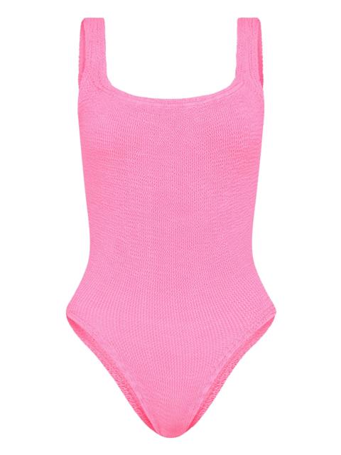 Hunza G Hunza G Ruched Scoop-back Swimsuit