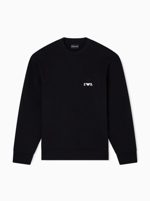 EMPORIO ARMANI ASV JERSEY SWEATSHIRT WITH SUPER-EMBOSSED EA EMBROIDERY