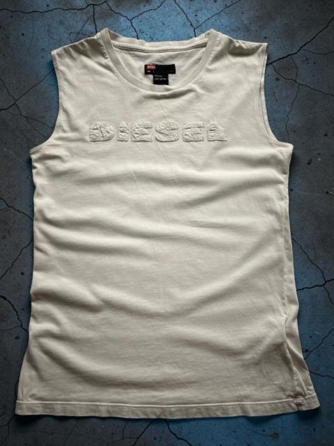 Diesel Vintage 00s Diesel Embroidery Big Logo Tank T-Shirt Rare