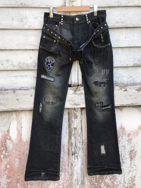 Other Designers Distressed Denim - HollywoodPicturePrint Double Waist Patches Distressed Denim