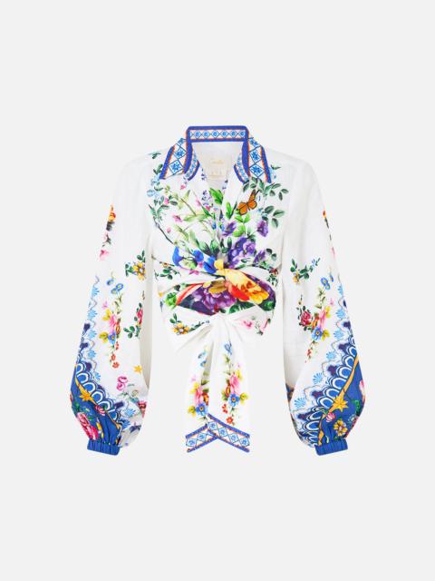 CAMILLA CROPPED WRAP SHIRT