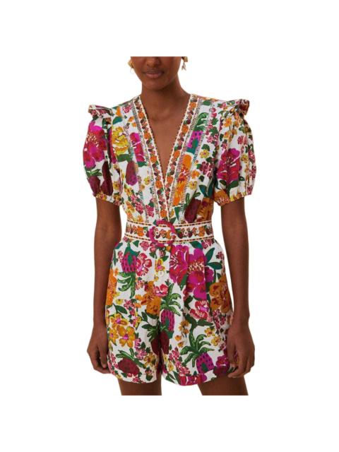 FARM RIO FARM Rio Flowerful Sketch Off-White Romper